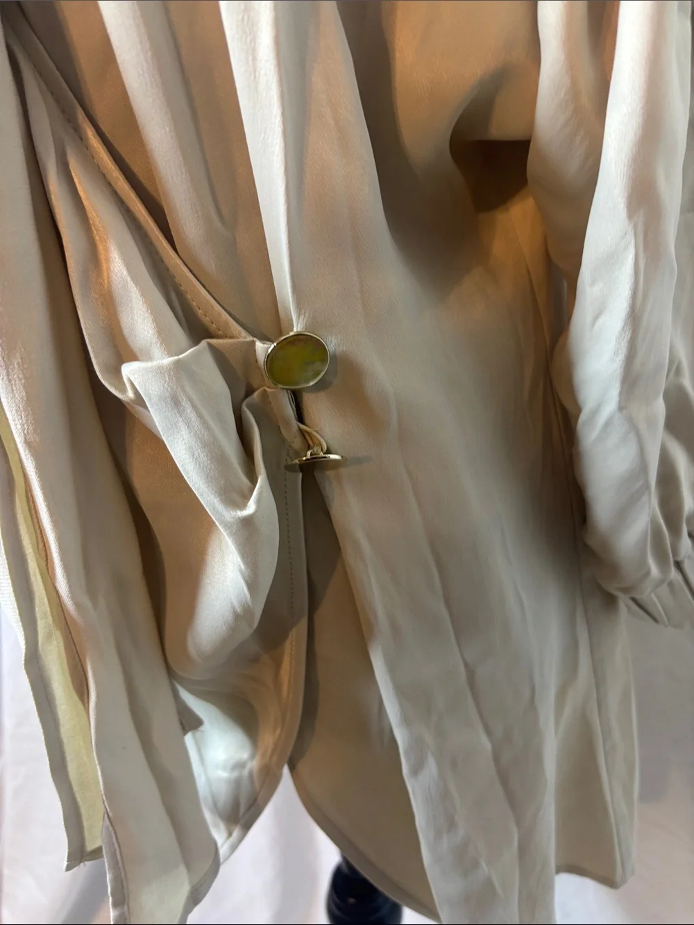 Zara Cream Tie-Neck Blouse